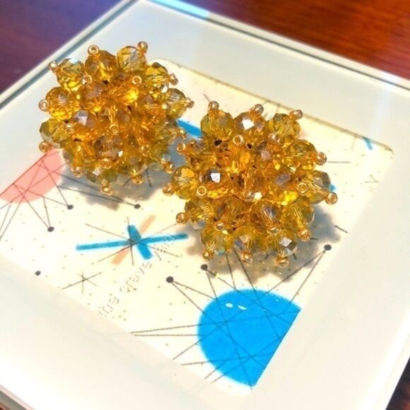 Super Fun Gold Beaded Earrings - Picture 1 of 4
